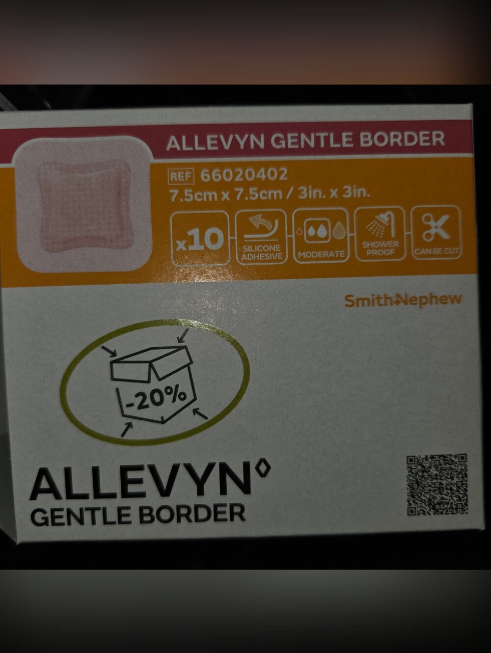 Allevyn Gentle Border Adhesive Dressing - Ten Pack Size 3×3